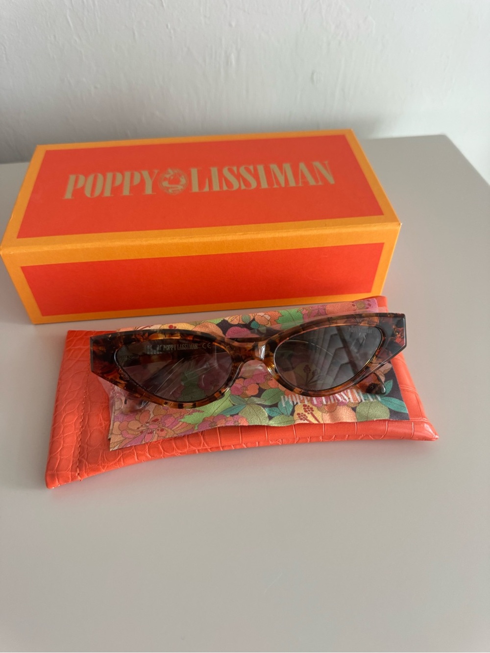 Poppy Lissiman Women's Tortoiseshell Cat Eye Sunglasses - Brown Lenses